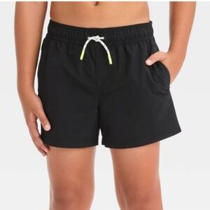 Boys' Solid Swim Trunks - art class Black S(6/7)